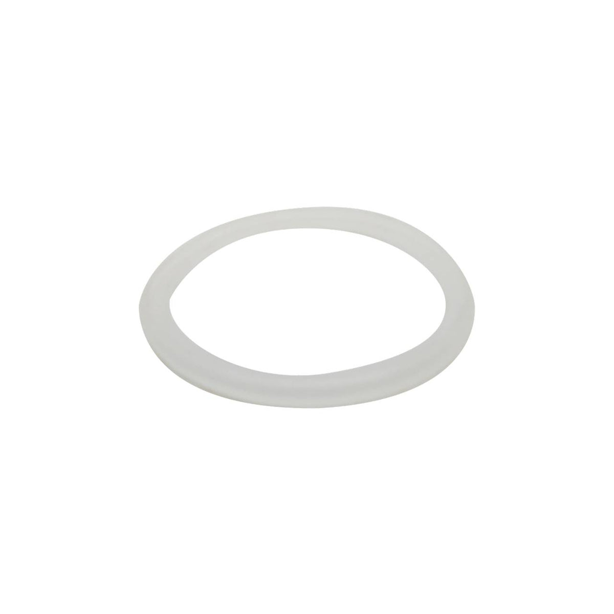 Das Bild zeigt einen weißen, ovalen Gummiring auf einem weißen Hintergrund. Der Ring ist gleichmäßig geformt und hat eine glatte Oberfläche.